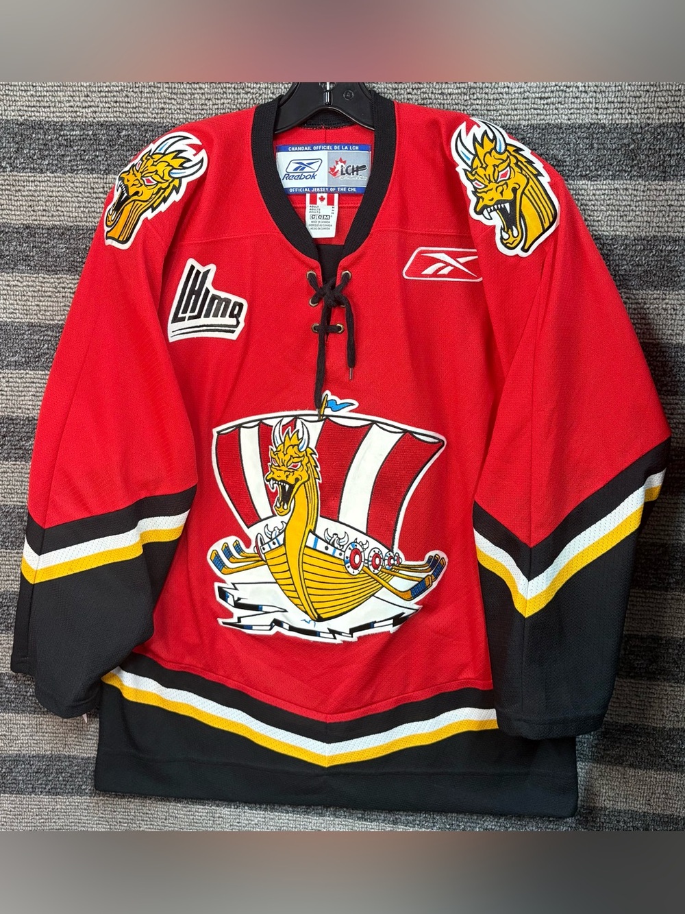 Circa 2007 Reebok Baie-Comeau Drakkar Air-Knit QMJHL Hockey Jersey Men’s Medium